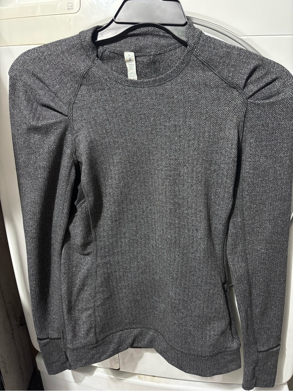 lululemon athletica Black Heathered Herringbone Crewneck